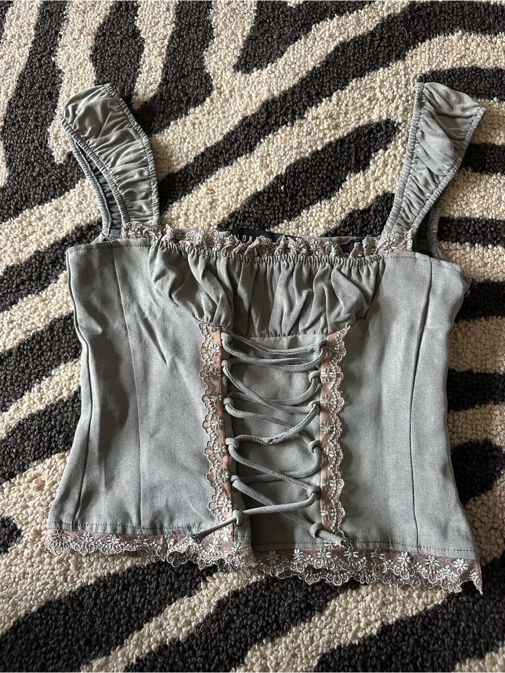 Palmer Corset in Washed Grey